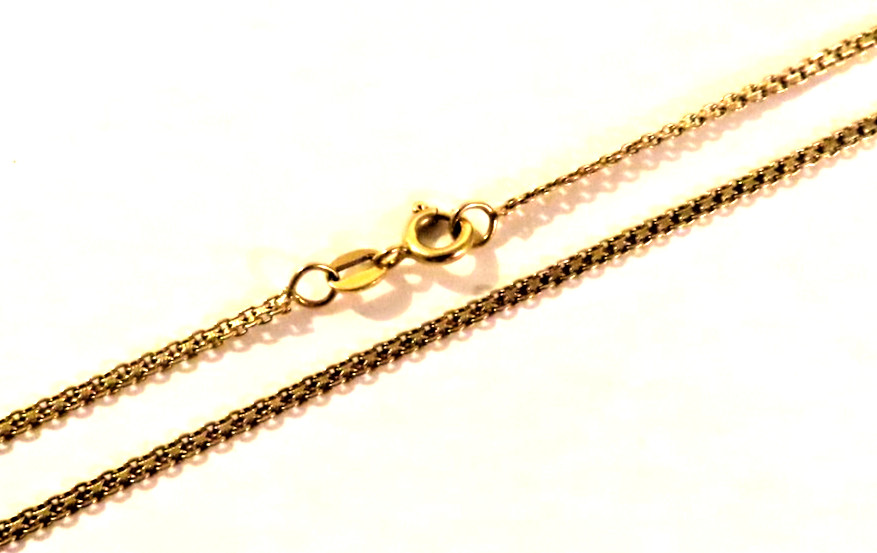 REAL solid 18K 750 Yellow Gold fancy flat links chain 20.5″ long woman ITALY