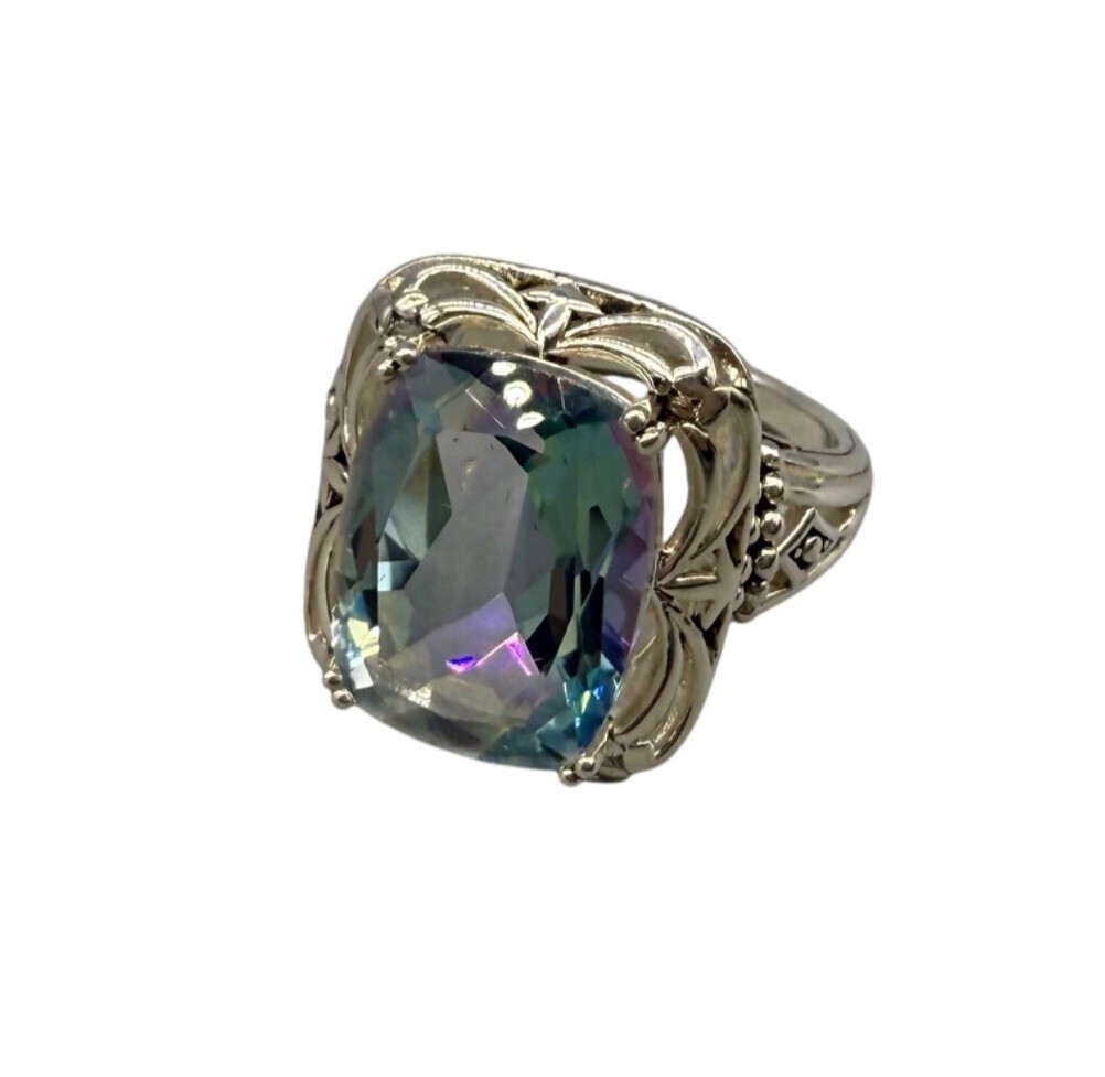 Orvieto Odyssey Sterling Silver 10.00 Ct TGW Cassiopeia Quartz Ring Size 10