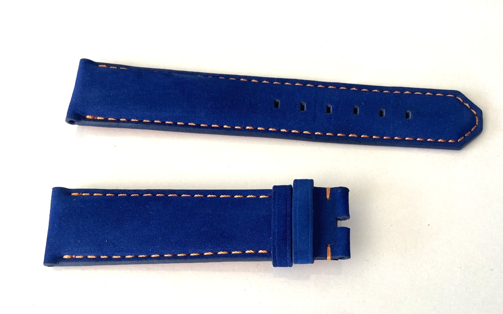 To Fit; TAG Heuer Formula 1 – Leather Blue Watch Strap with ORANGE STITCHING