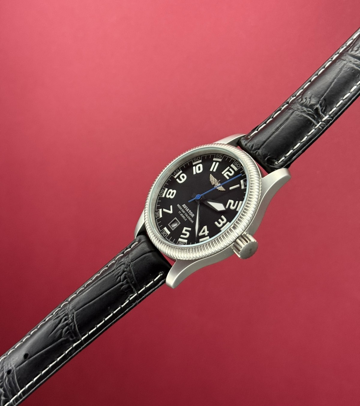 Aviator Watch Mechanical Soviet USSR Pilot Military Calendar Day Raketa Vintage
