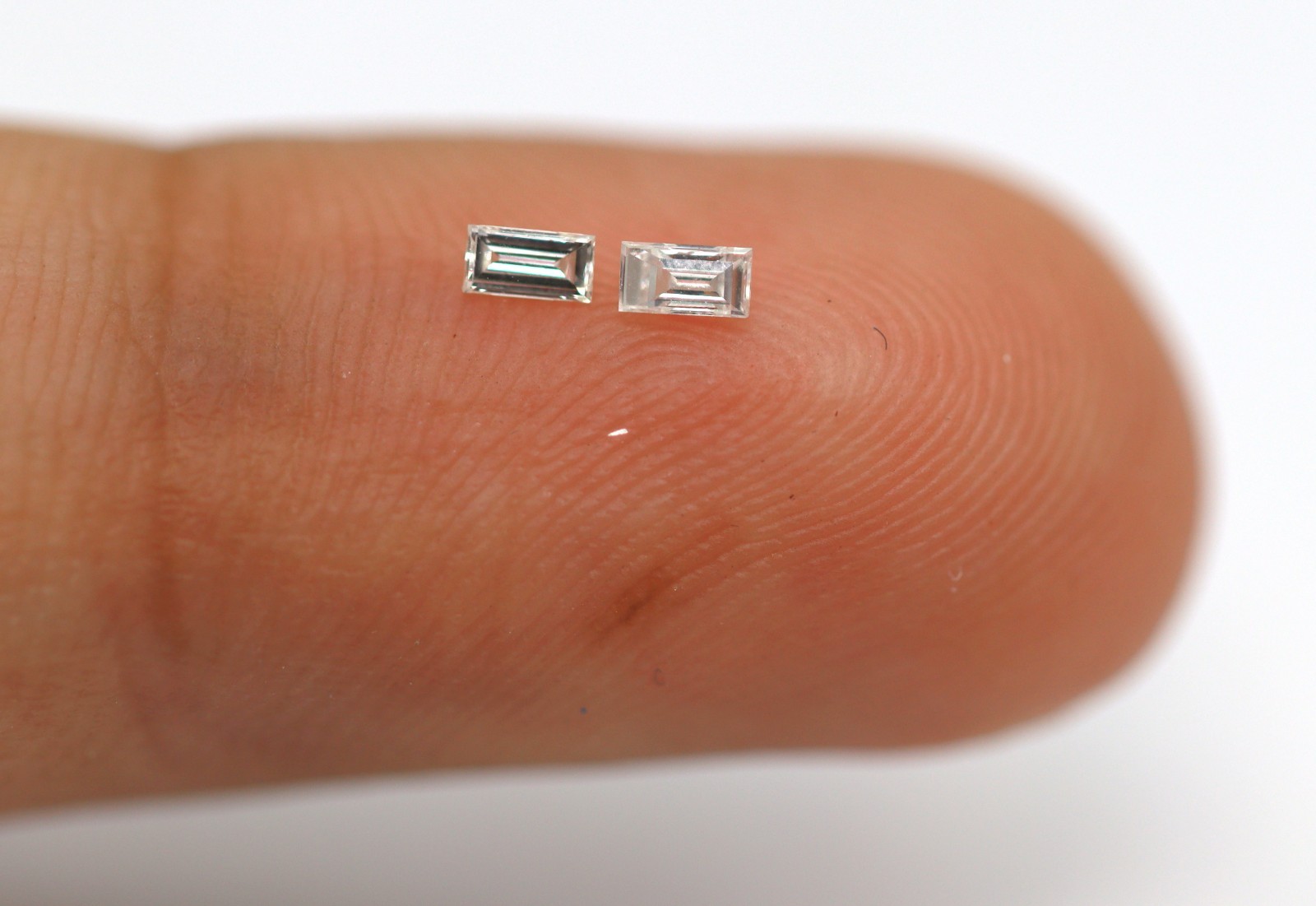 0.089 Ct 100% Natural Loose Diamond Straight Baguette Cut 2 x 1 mm 2 Pcs F/VVS1