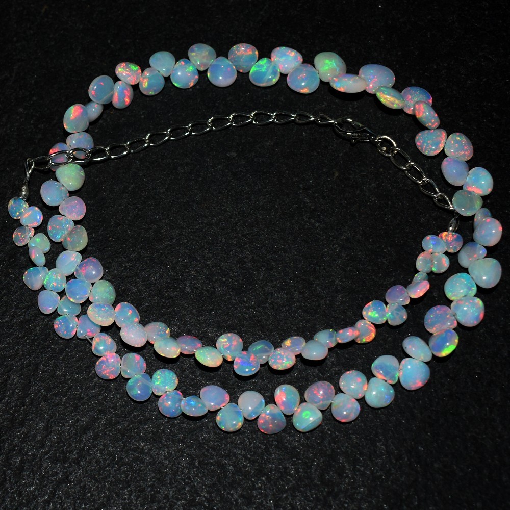 Very Attractive White Ethiopian Opal 67. Cts Beaded Fabulous Necklace VK 19 E711