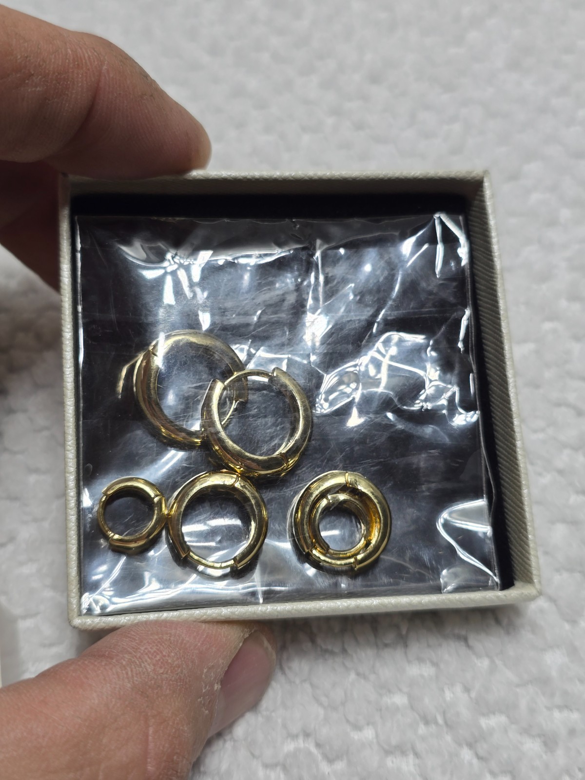 3 Pair Hoop Earrings for Women Dainty 14K Gold Plated Earring Set Hypoallergenic