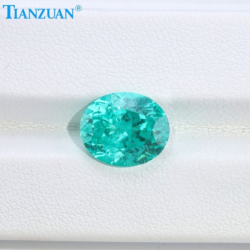 Synthetic YAG Oval Shape Neon Paraiba Color with inclusions loose Gemstones