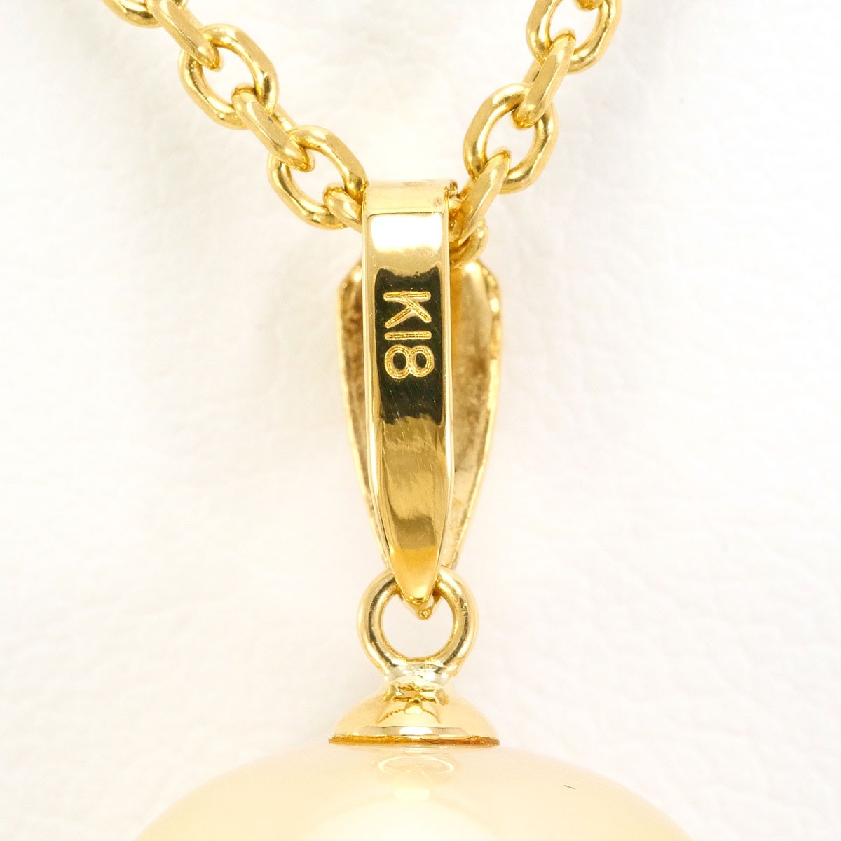 K18 18k gold Necklace South Sea Pearl 6.6g 40cm Free shipping Used