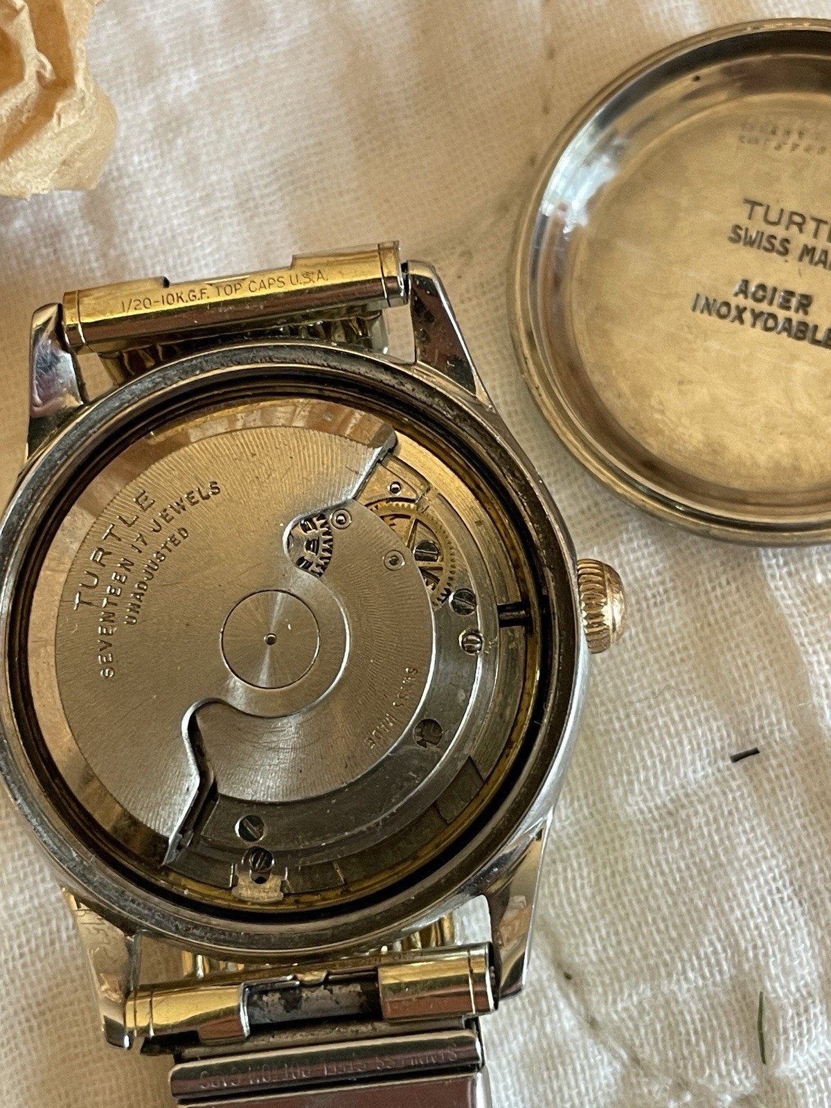 Swiss Turtle 17 Jewels Auto Mechanical Men’s Stainless Steel Back RUNNING
