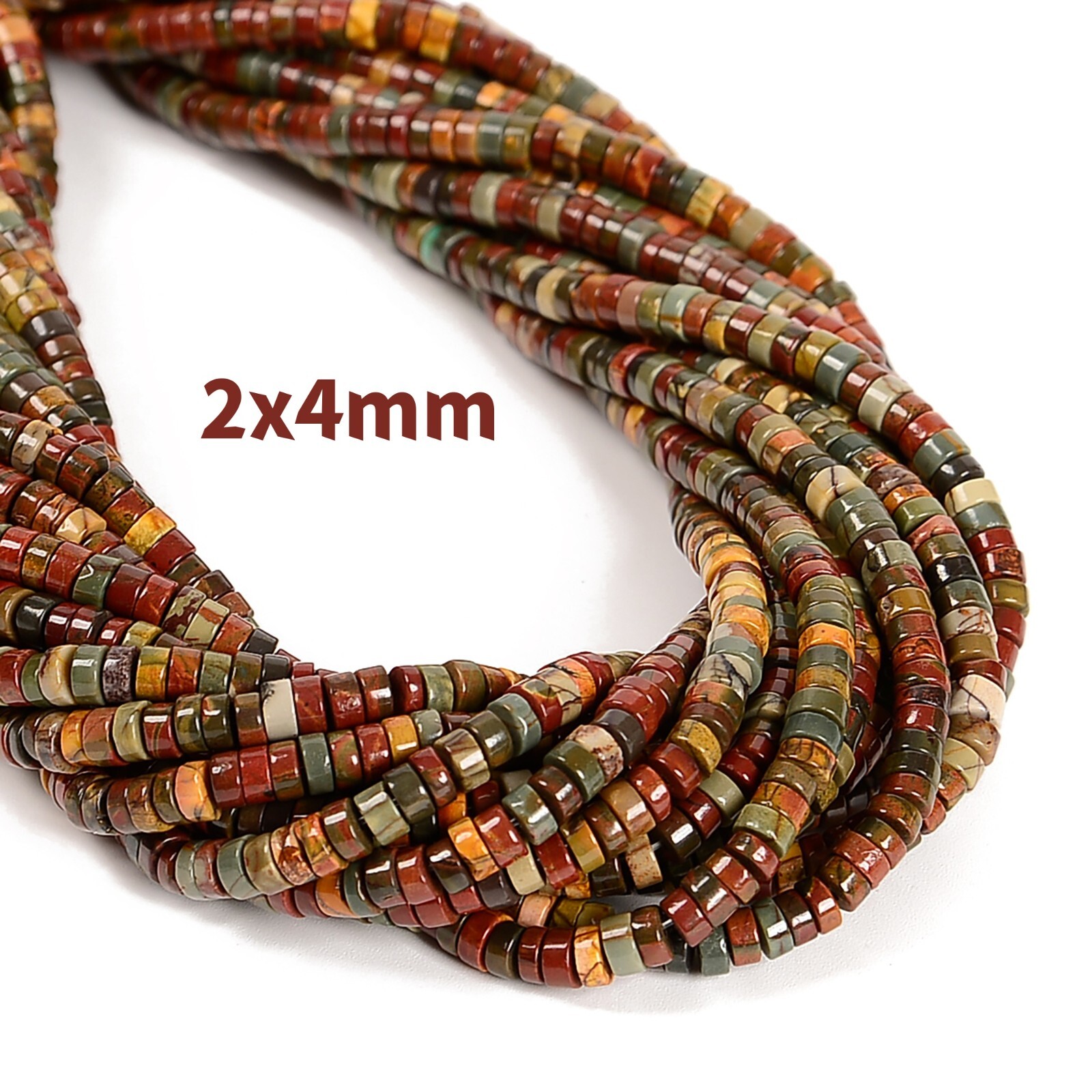 Red Cherry Creek Jasper Heishi Discs Beads Size 2x4mm 3x6mm 3x8mm 15.5″ Strand