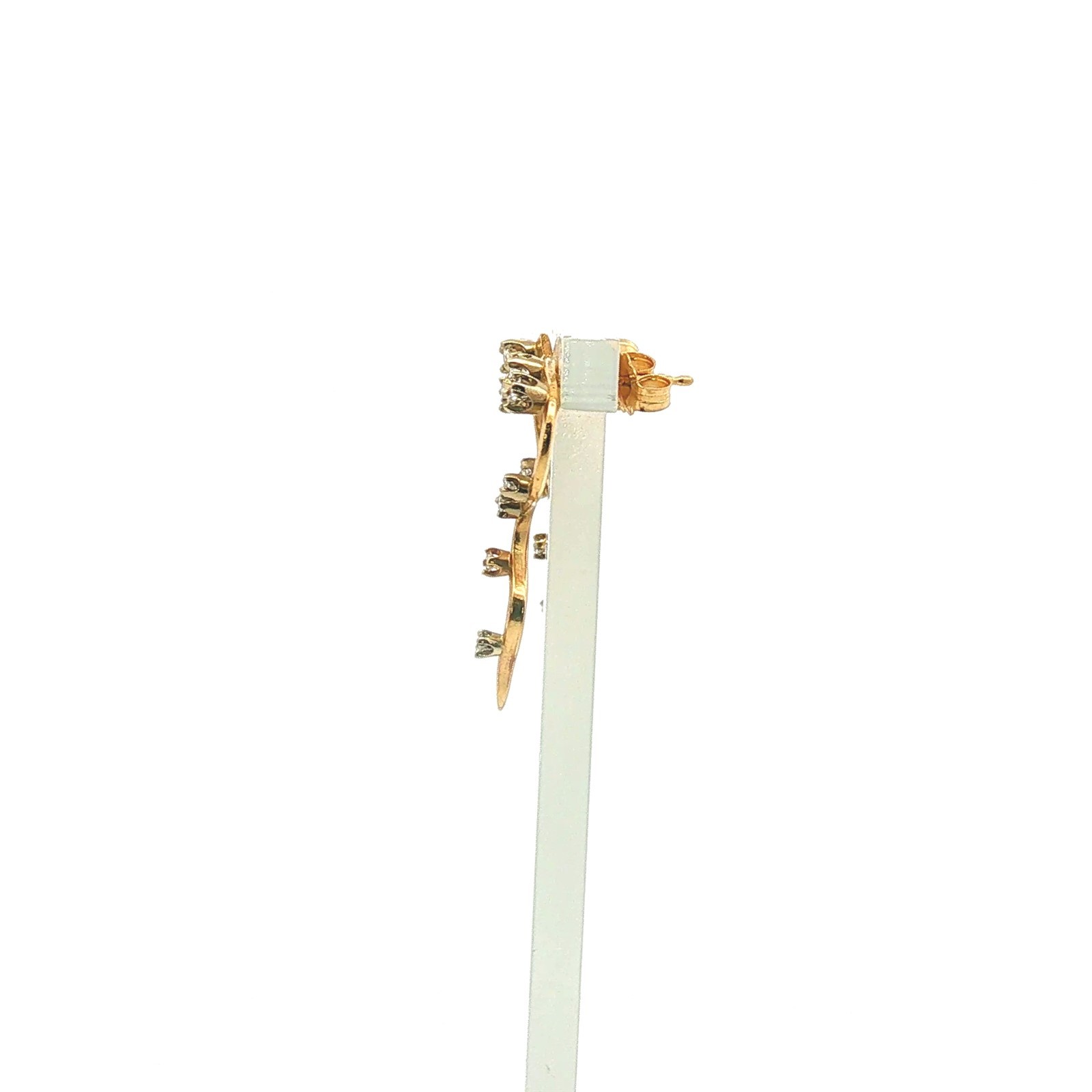 Vintage 14K Yellow Gold Diamond Drop Earrings 0.23 cttw 1″