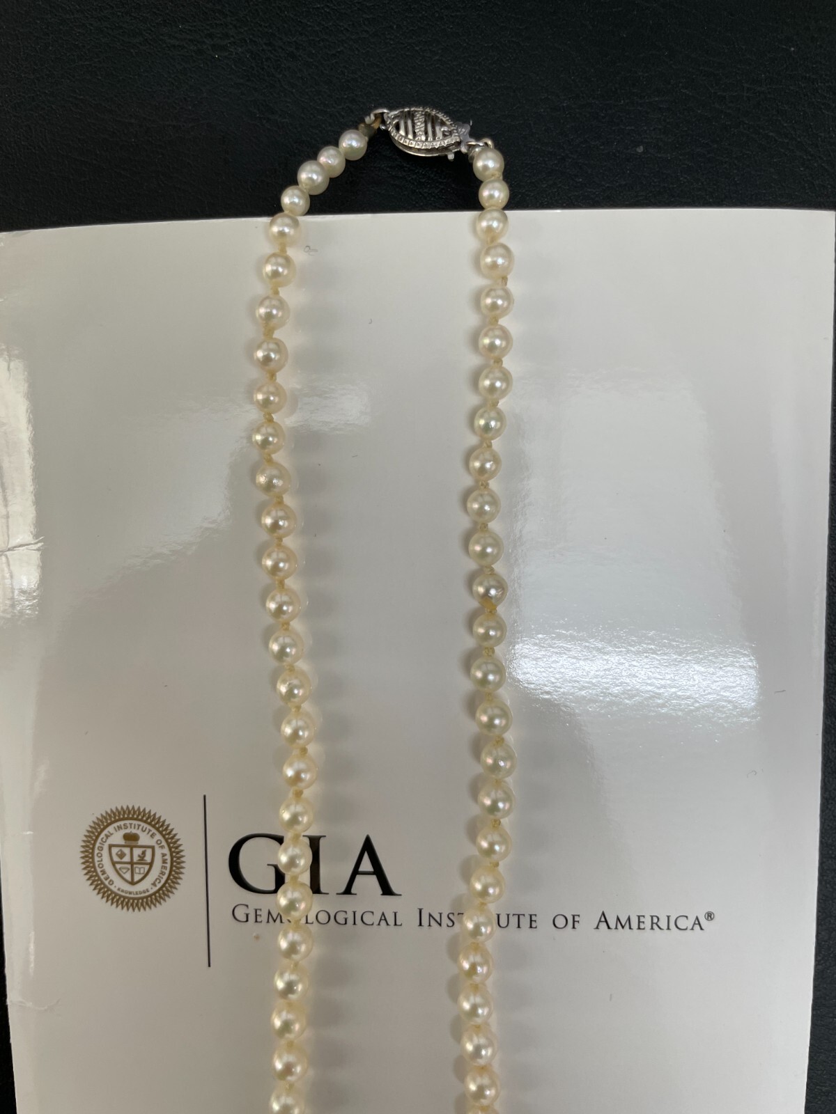 2-7 mm Saltwater Akoya Pearl Graduated Necklace 14K Gold. GIA Certified. LP3