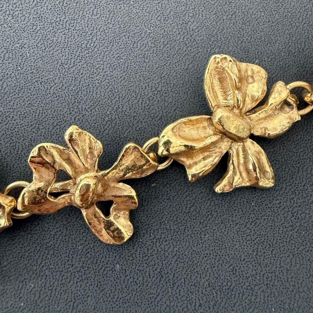 Yves Saint Laurent Vintage Ribbon Motif Bracelet Yellow Gold Women’s Jewelry JPN