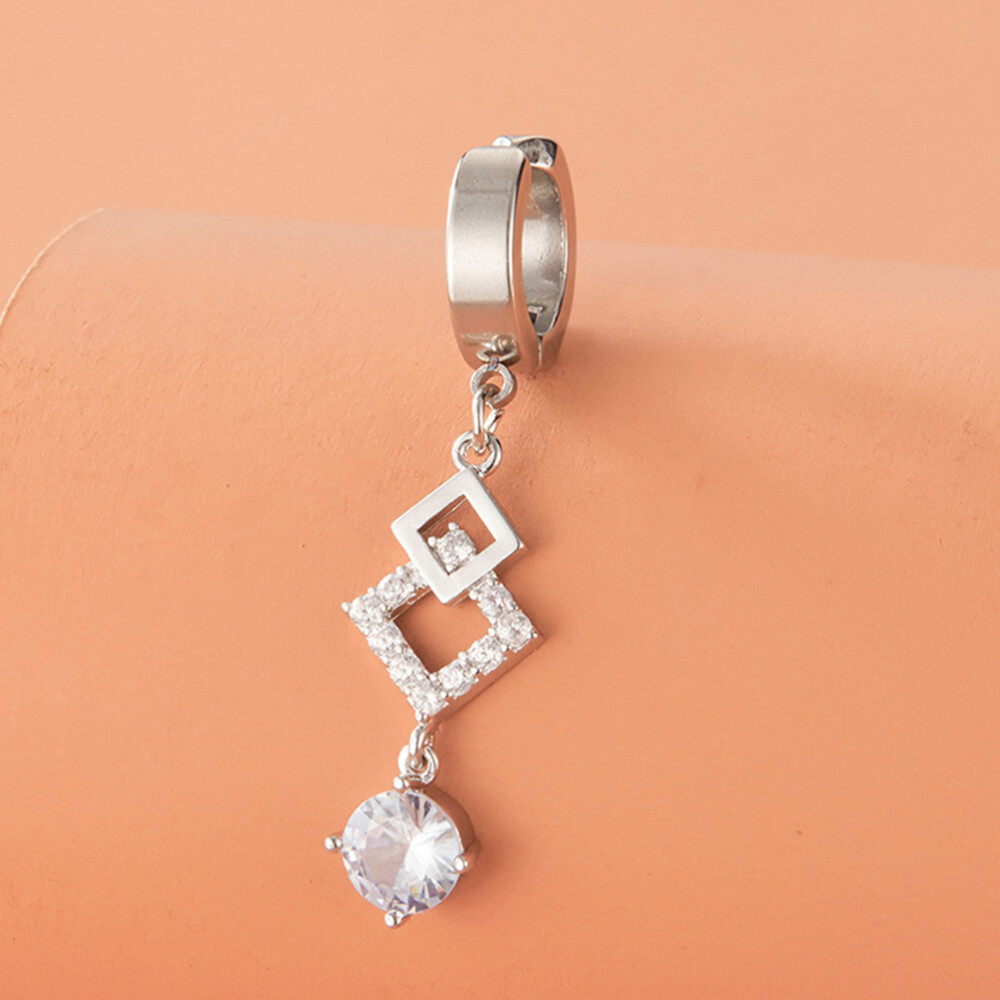Belly Button Rings Clip On Dangle Zircon Belly Ring Pendant Women Body Jewelry