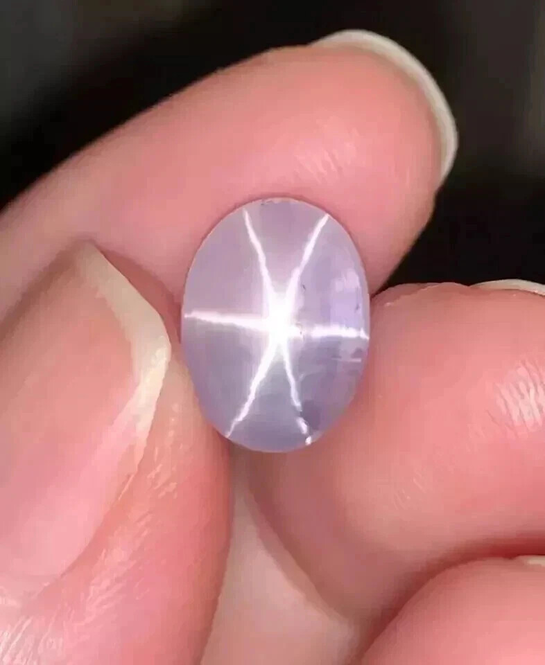 Cabochon Shape Natural White Star Sapphire 8.05 Ct Oval Loose Certified Gemstone