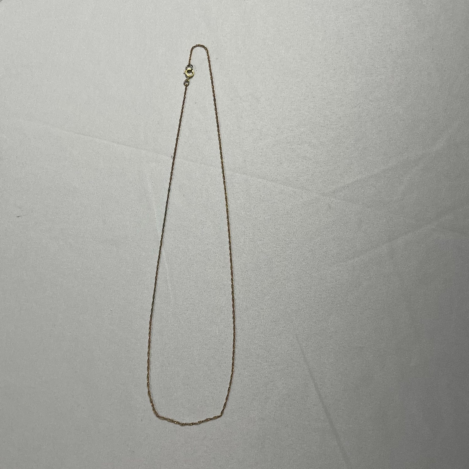 Gold Tone Singapore Chain Necklace Delicate Minimalist 17 Inch