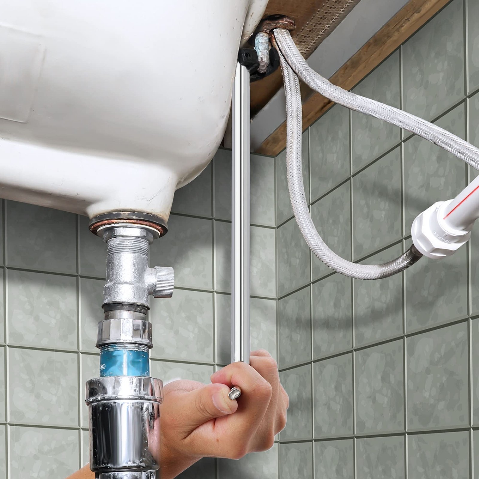 DURATECH 11″ Basin Wrench, Sink Adjustable Tap Silver