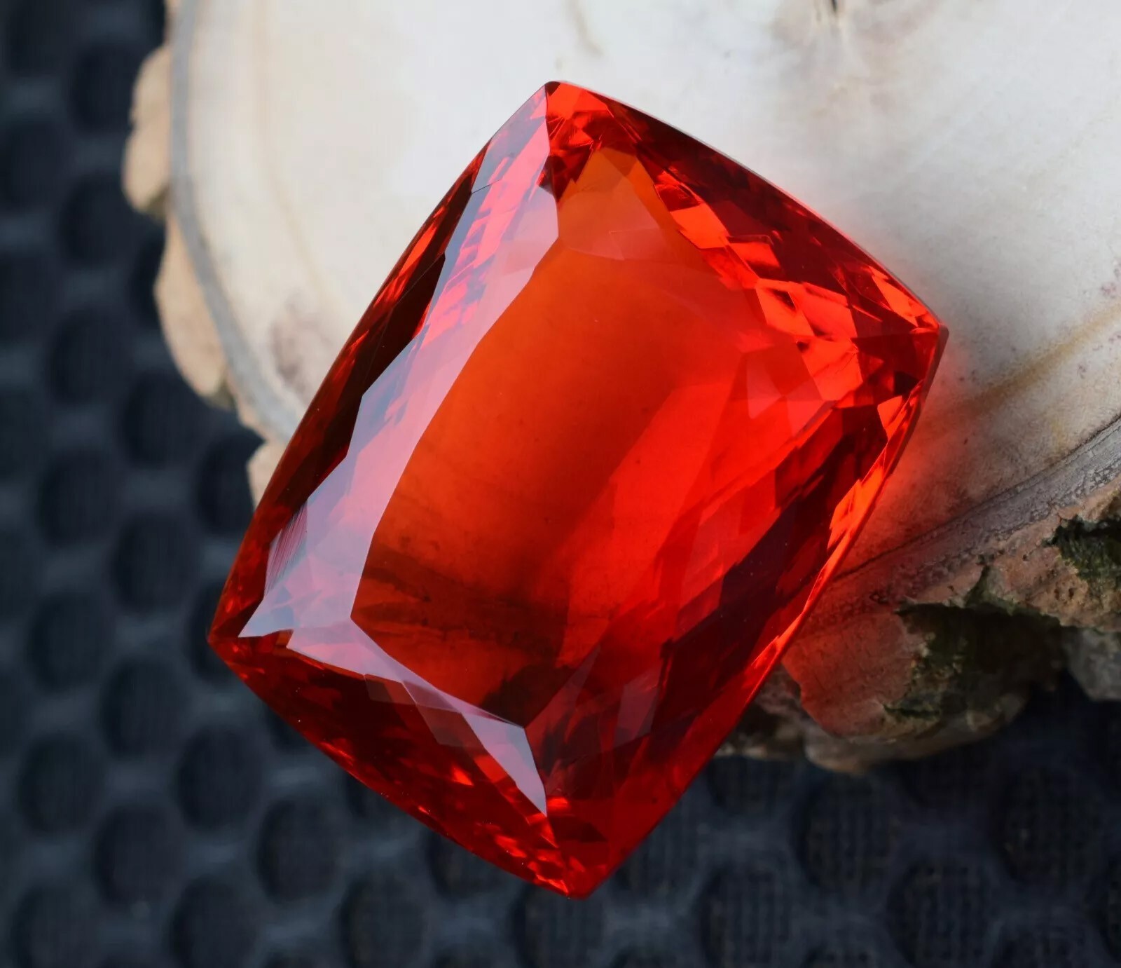 Natural Myanmar (Burma) Certified 136 CT Red Topaz Cushion Cut Loose Gemstone