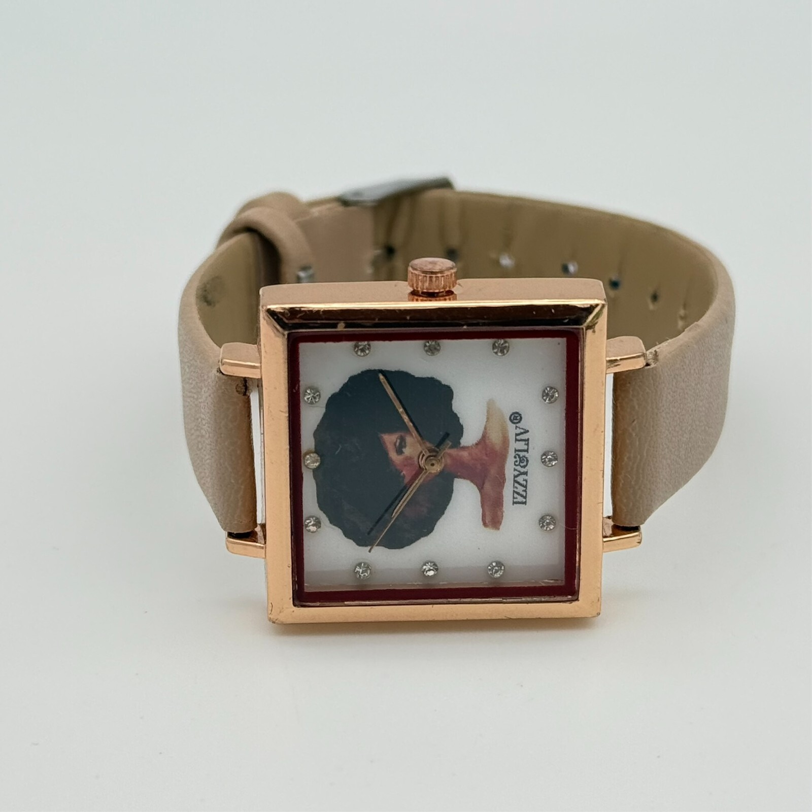 NEW Women’s IZZY & LIV Rose Gold Tone Afro Hair Watch, 28mm, Beige Band, Analog