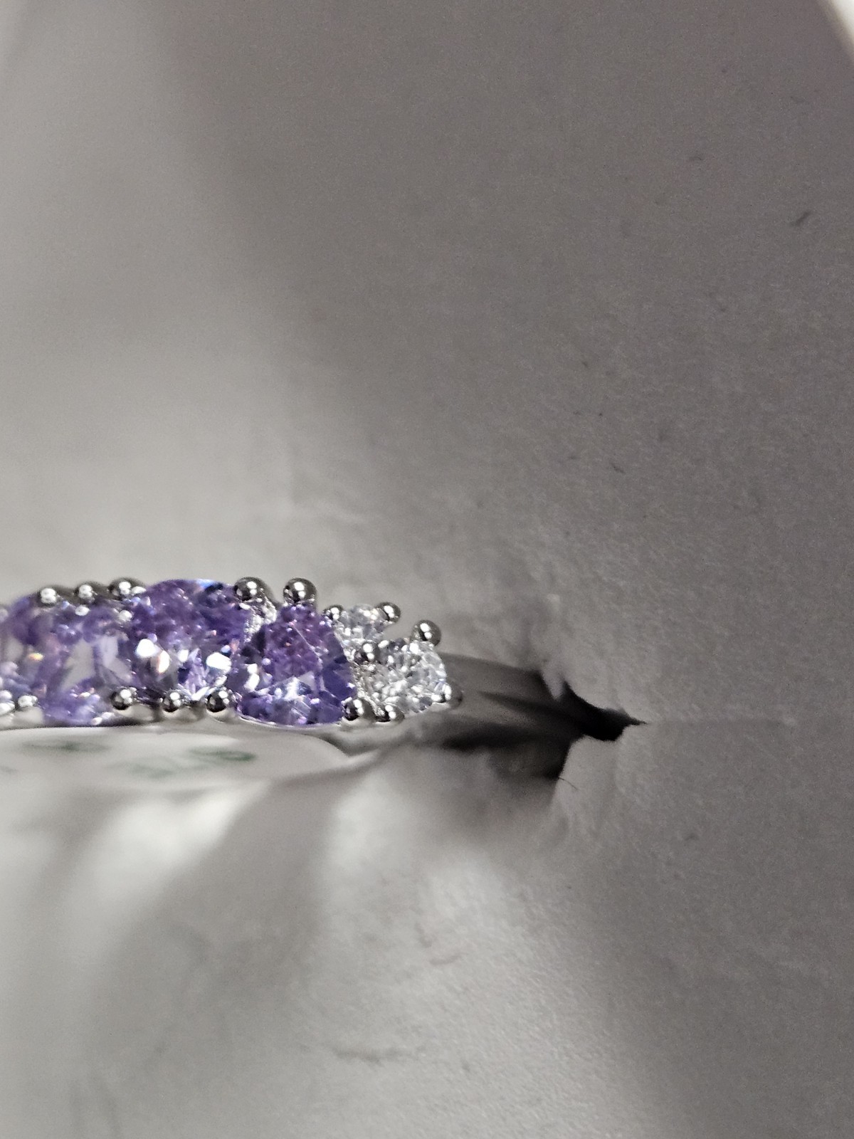 Bomb Party Ring Sz 8 All About Me Lavander Topaz Cz Rhodium Rbp5955