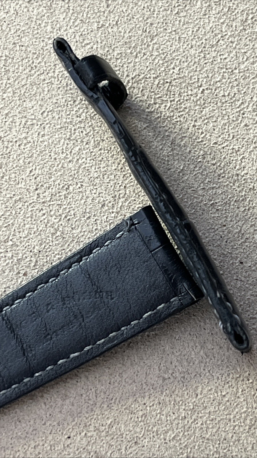 A. Lange & Söhne Watch Strap 20 x 18 Matt Dark Charcoal Gray Crocodile Authentic