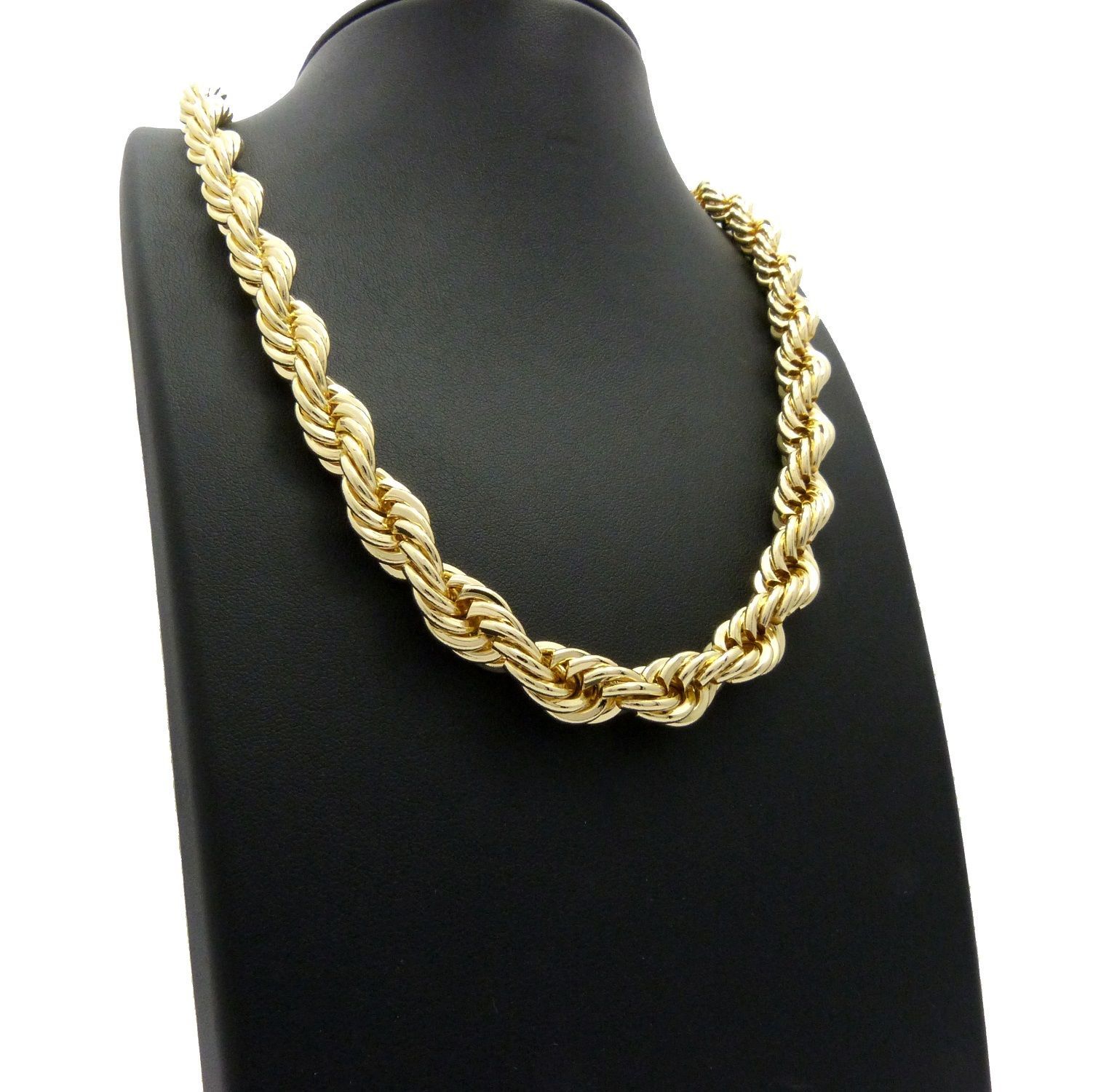 Men’s 90’s Hip Hop Rapper Style Hollow 10mm 22″, 26″ Rope Chain 2 Necklace Set
