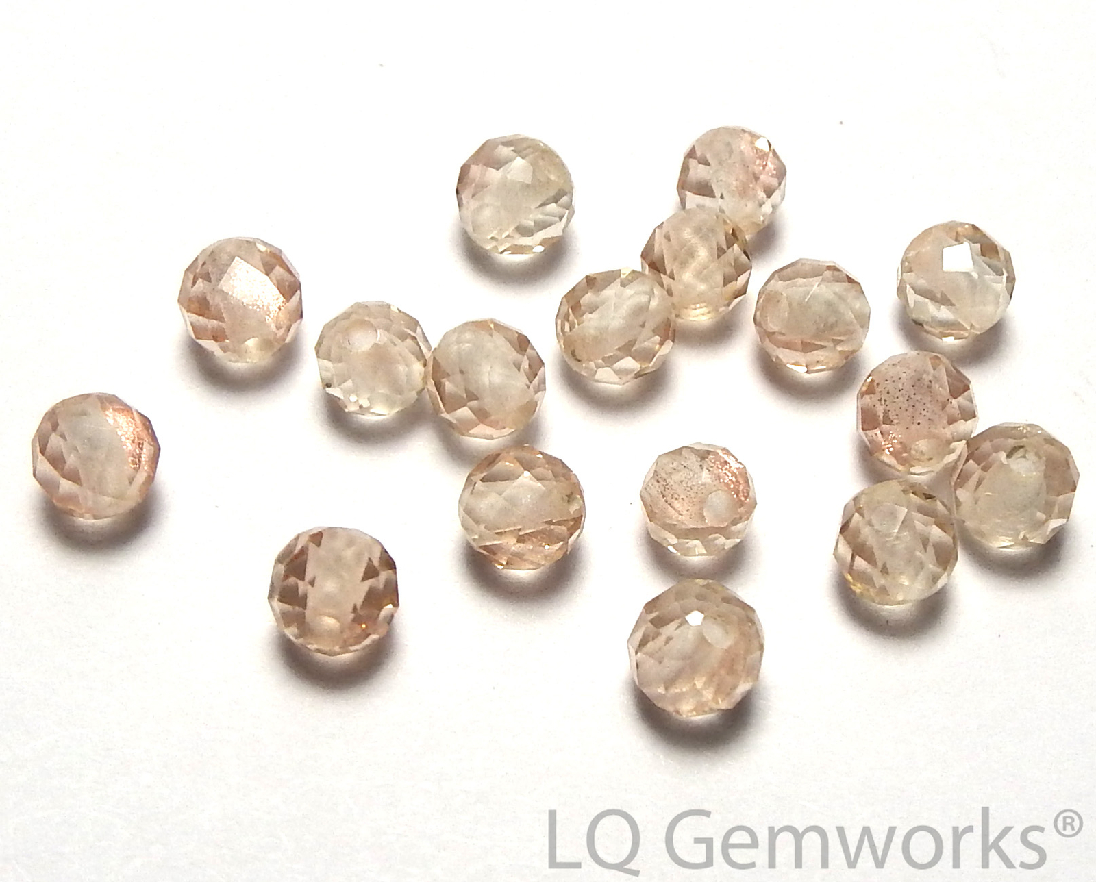 1 pc OREGON SUNSTONE 4mm 4.5mm 5mm Faceted Round Bead AAAA Gem Quality