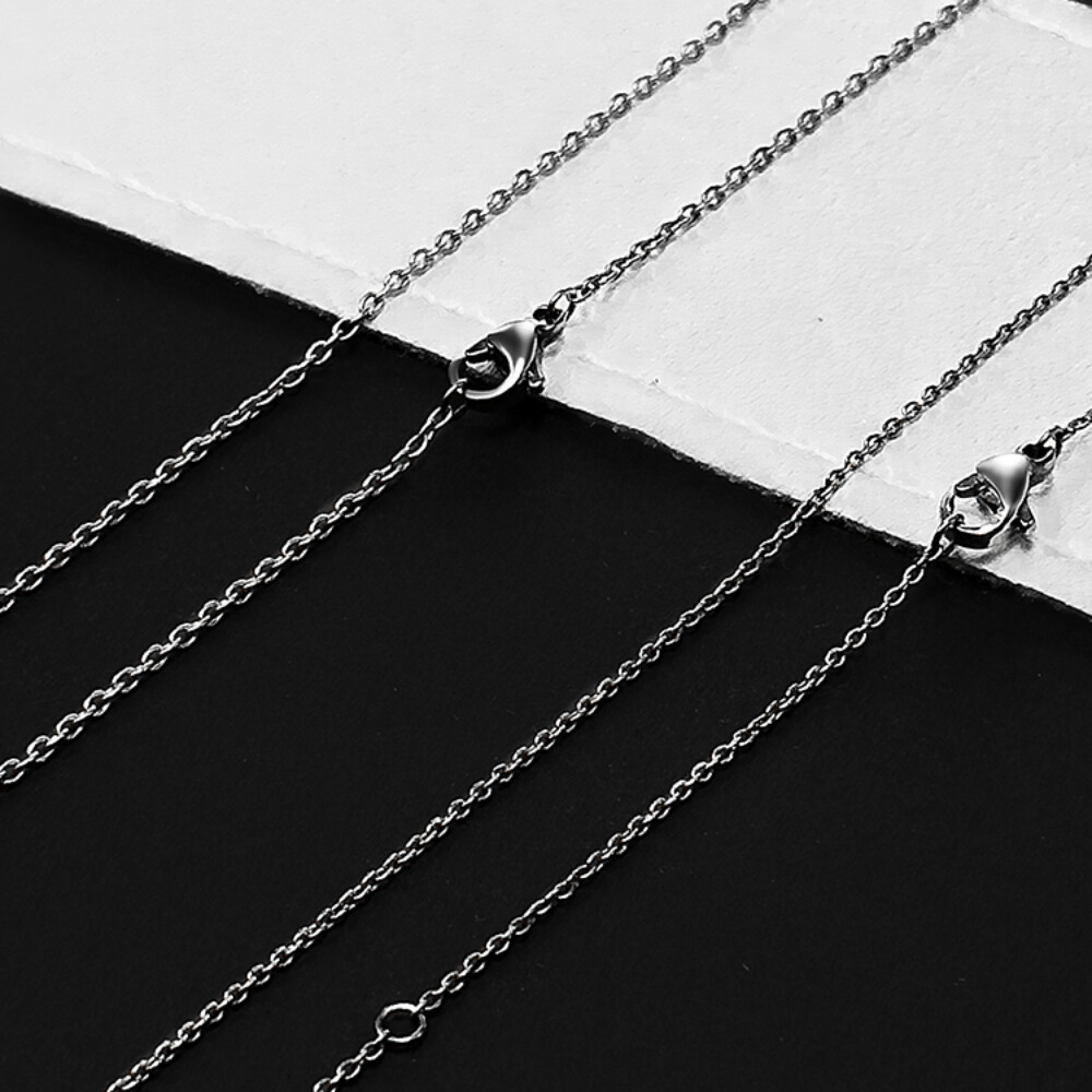 New Pure Titanium Necklace Wide 1.2mm Lightweight Anti Allergic Length 20 Inches