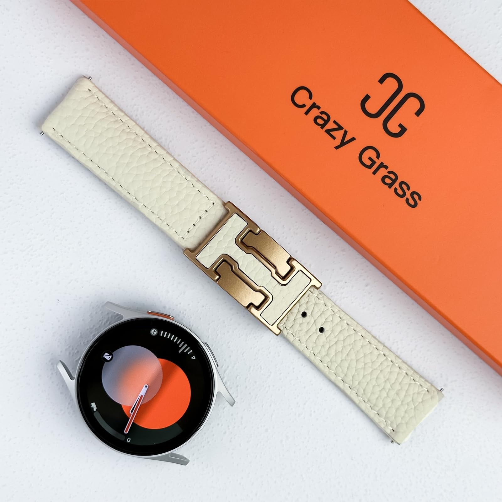 Leather Band Compatible with Galaxy Watch 7 Bands 44mm 40mm,Galaxy Watch 6/5/…
