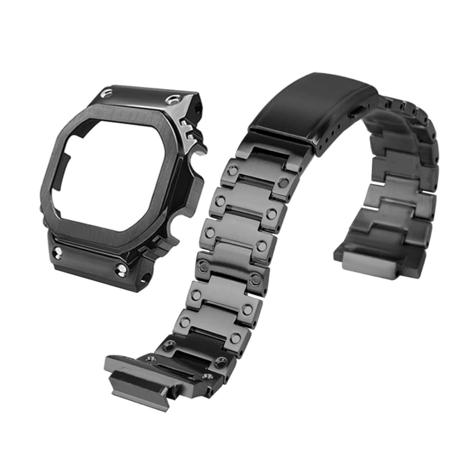 Stainless Steel Case Mod Kit for G-Shock DW5600, Bezel & Strap Bracelet Upgrade