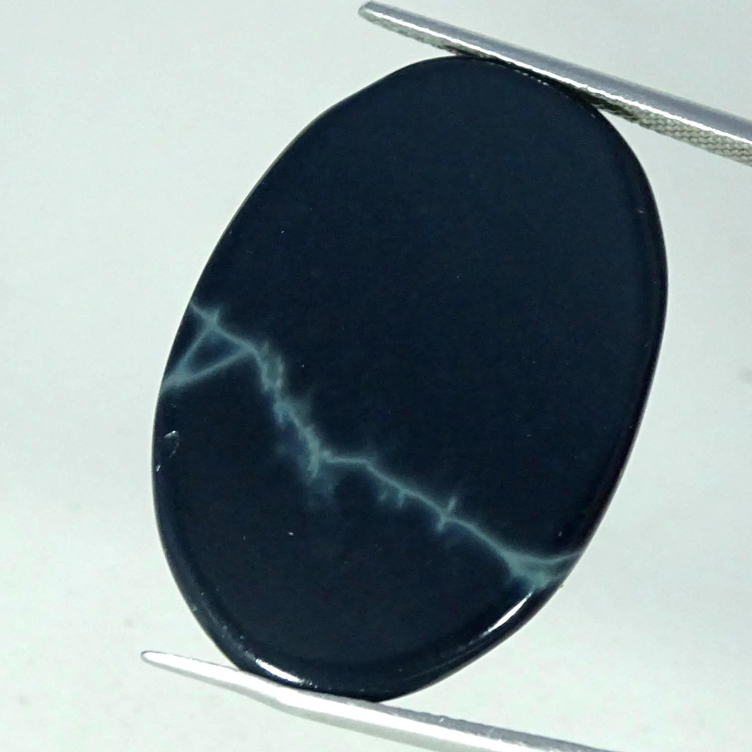 27.40Cts Natural Ultra Spider Web Obsidian Oval Cabochon 21X30X5MM