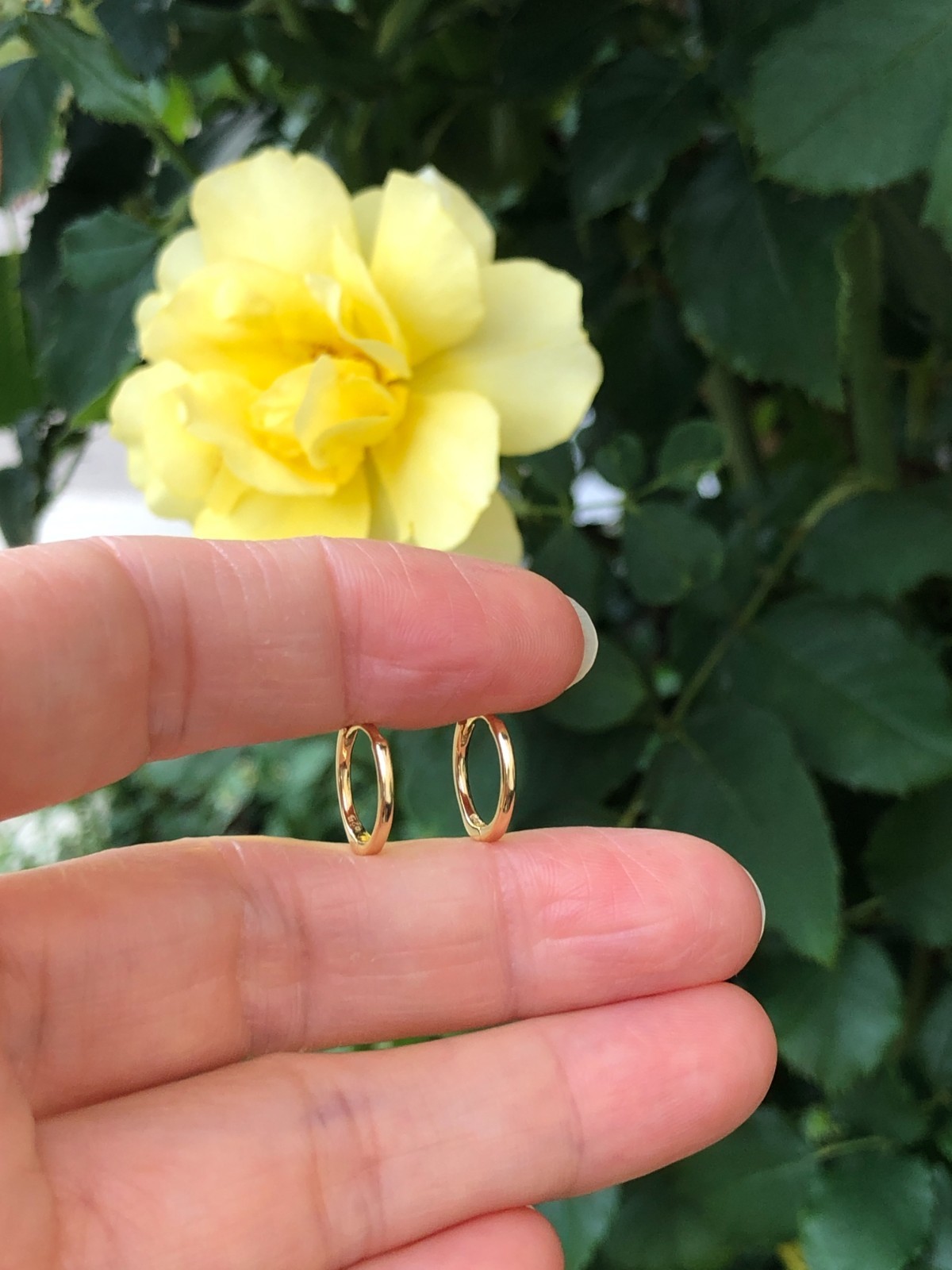 925 Sterling Silver Plain Gold Huggie Hoop Earrings Tiny 10.8mm/9mm x0.9 Unisex