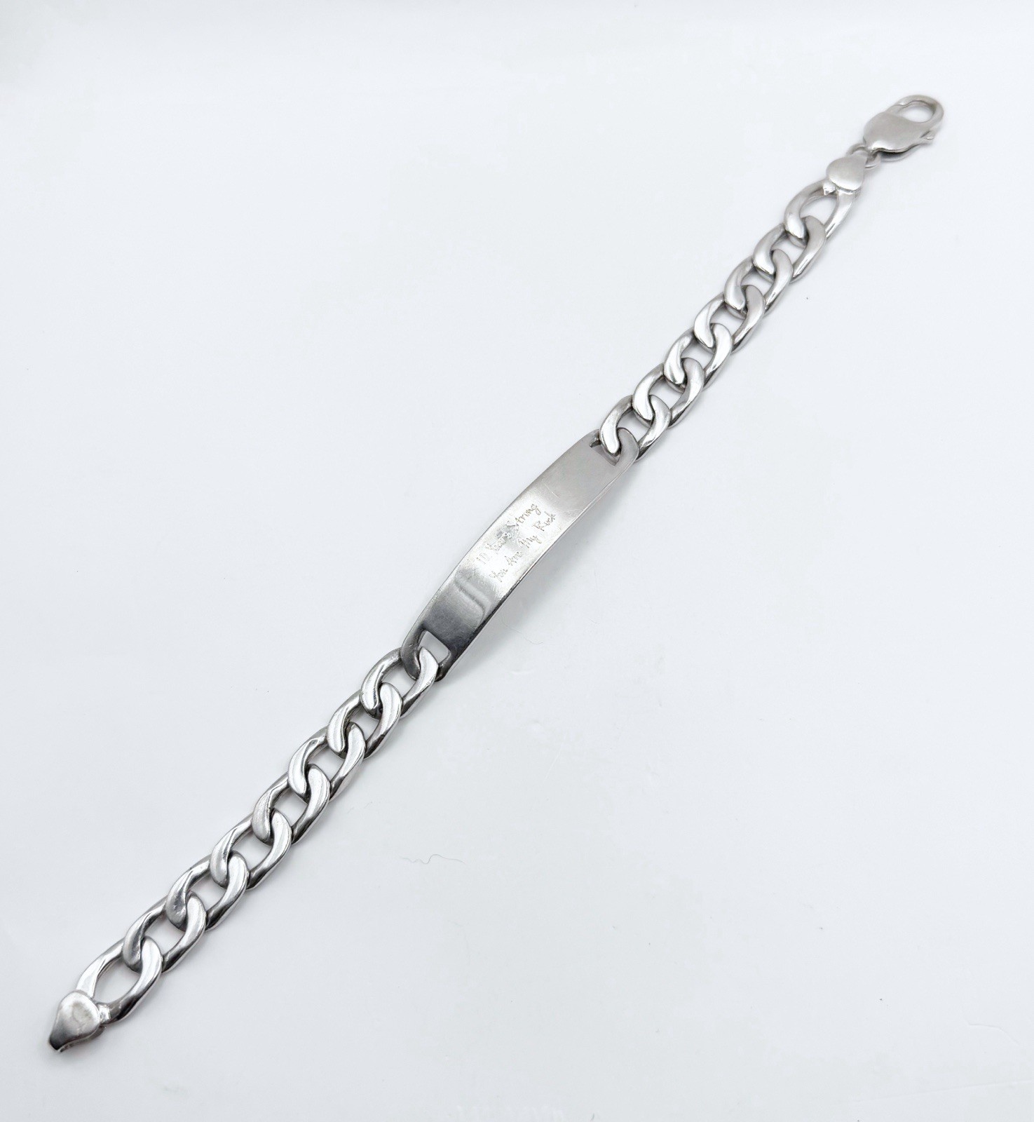 10 Years Strong – You Are My Rock – Love You Babe Sterling Silver 925 Bracelet