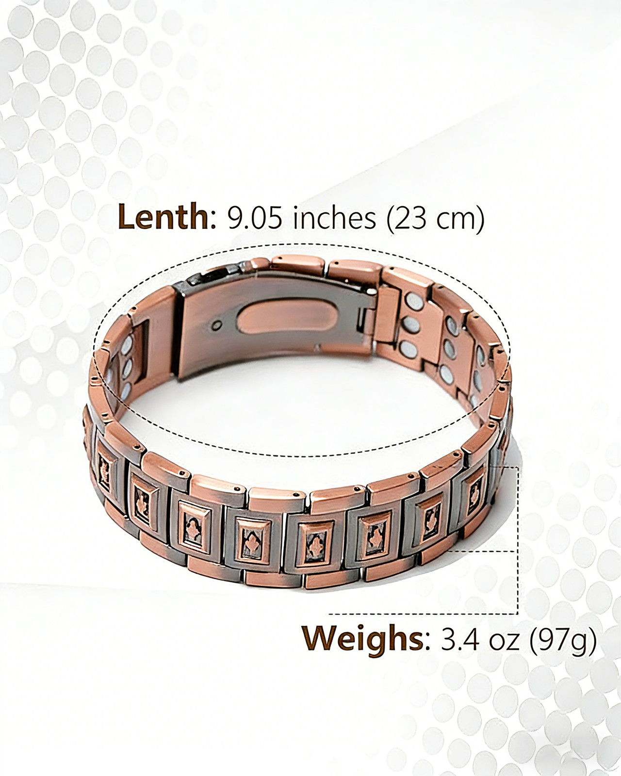 Men’s Pure Copper Magnetic Therapy Bracelet Adjustable Pain Relief Arthritis