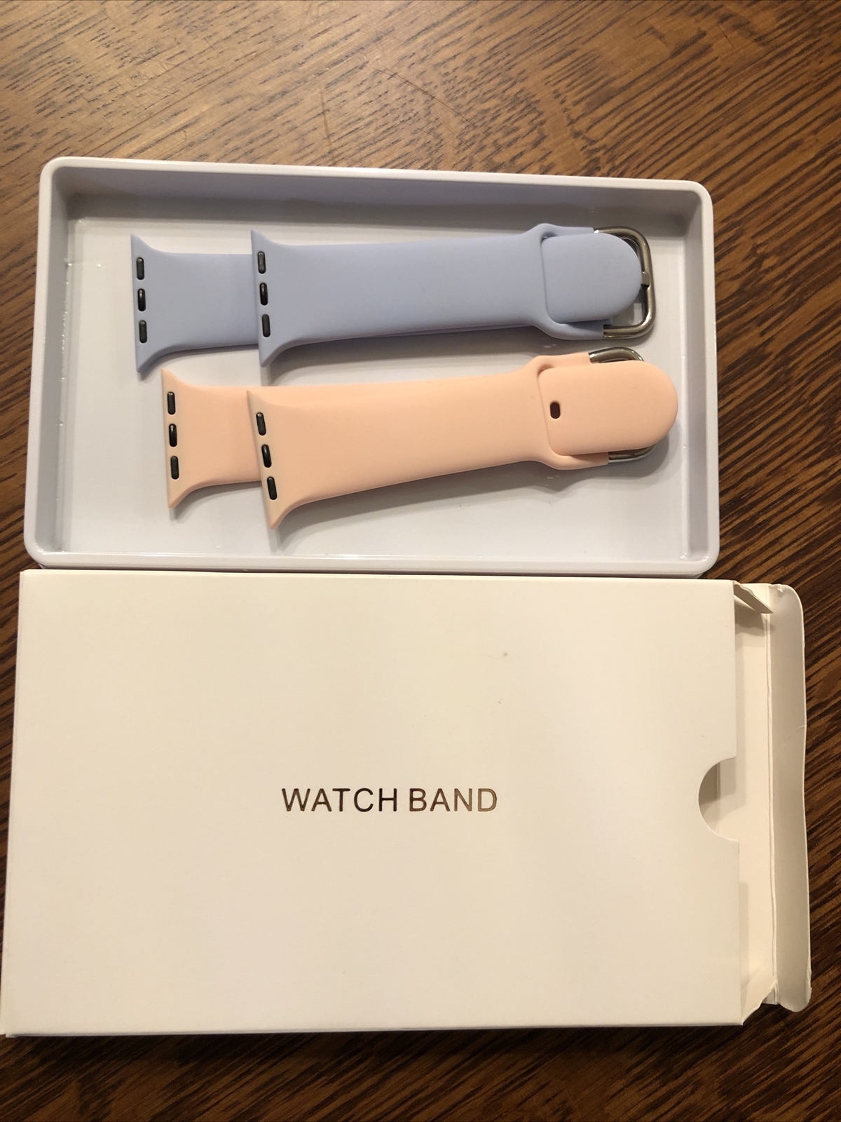 Replacement Silicone Bands For Apple iWatch Sport 38mm Pink Sand/Light Blue NIB