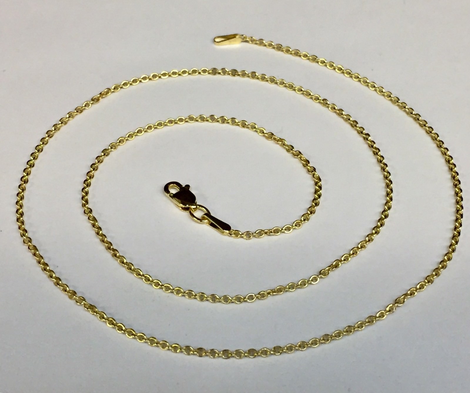 14k Yellow Gold Cable Link Pendant Chain/Necklace 20″ 1.5 mm 1.6 grams RCAB40