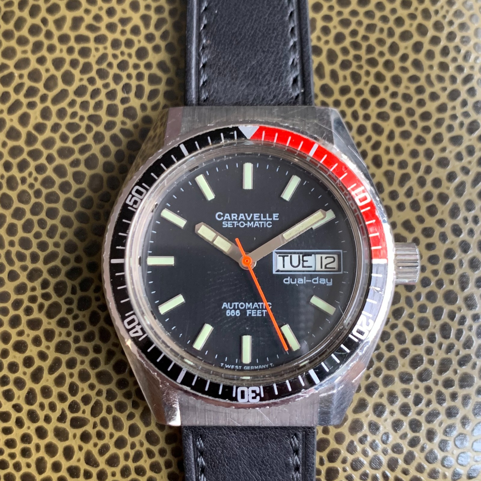 Caravelle Set-O-Matic Devil Diver 666 Feel Automatic Stainless Steel Wristwatch