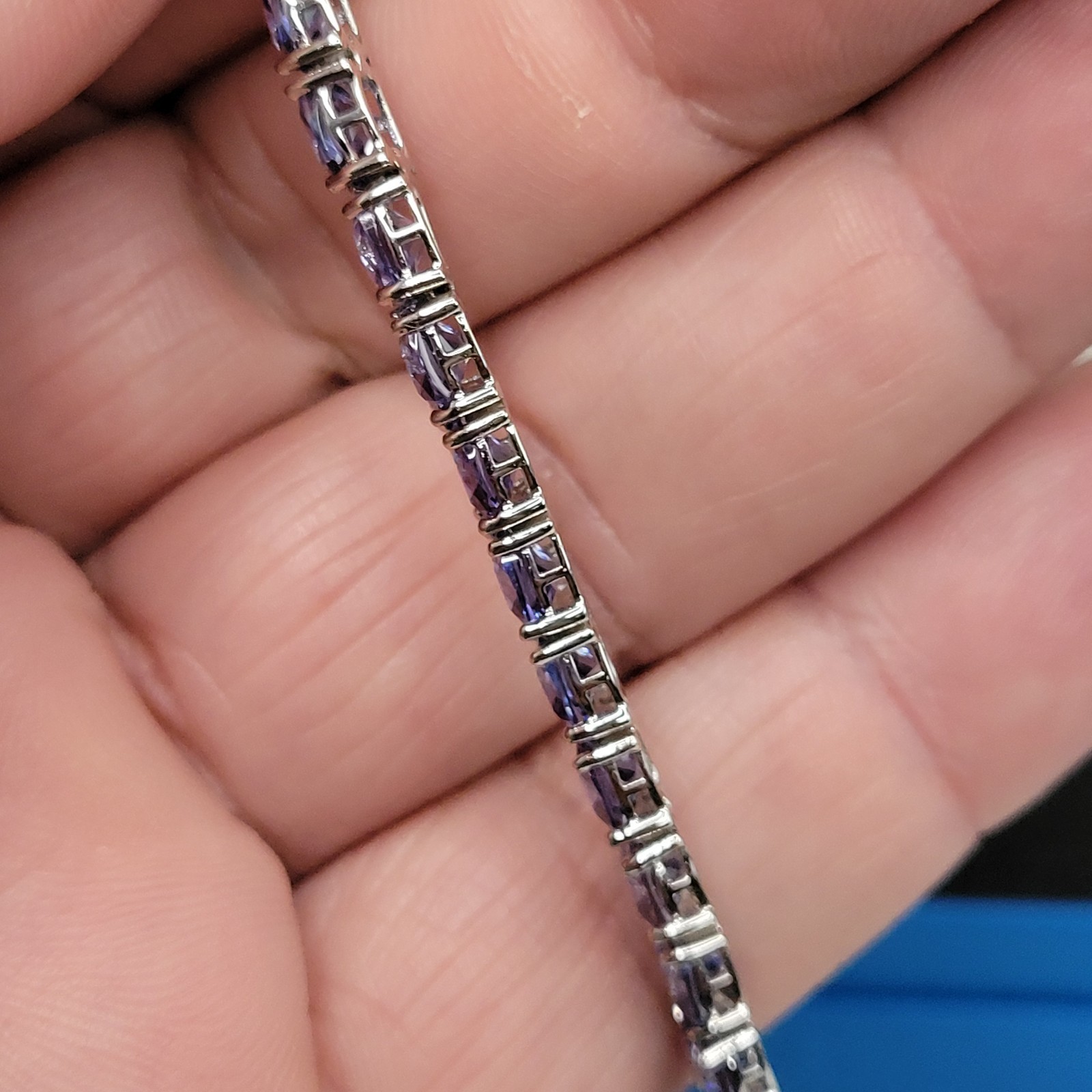 925 Bella Luce Platinum on Sterling Silver Tanzanite CZ Tennis Bracelet 27.5ctw