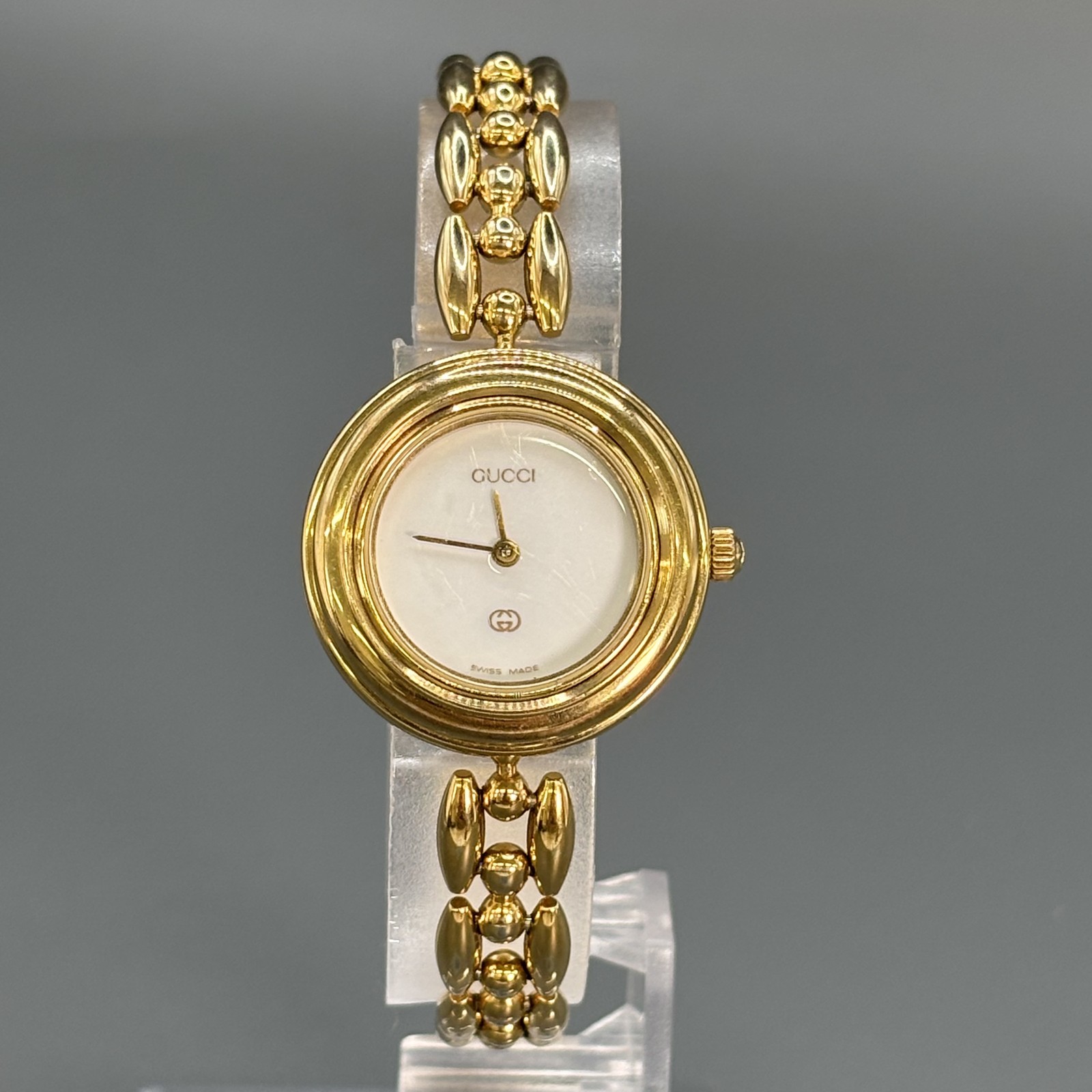 [Near MINT] Gucci Change Bezel 12 Colors White Gold Dial Women Watch Box