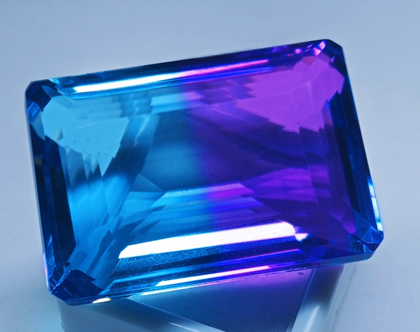 Flawless EGL Certified 111.90Ct Tourmaline Bi-Color Emerald Shape Loose Gemstone
