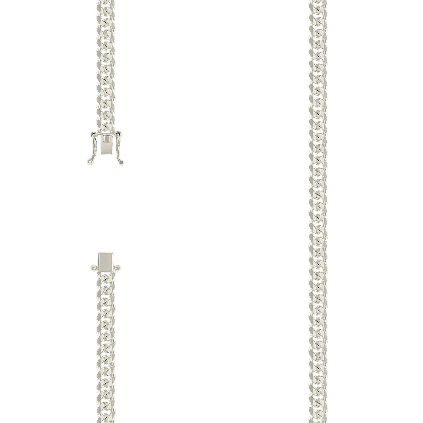 925 Sterling Silver Box Clasp Plain 5mm Solid Miami Cuban Chain | 16″ to 26″