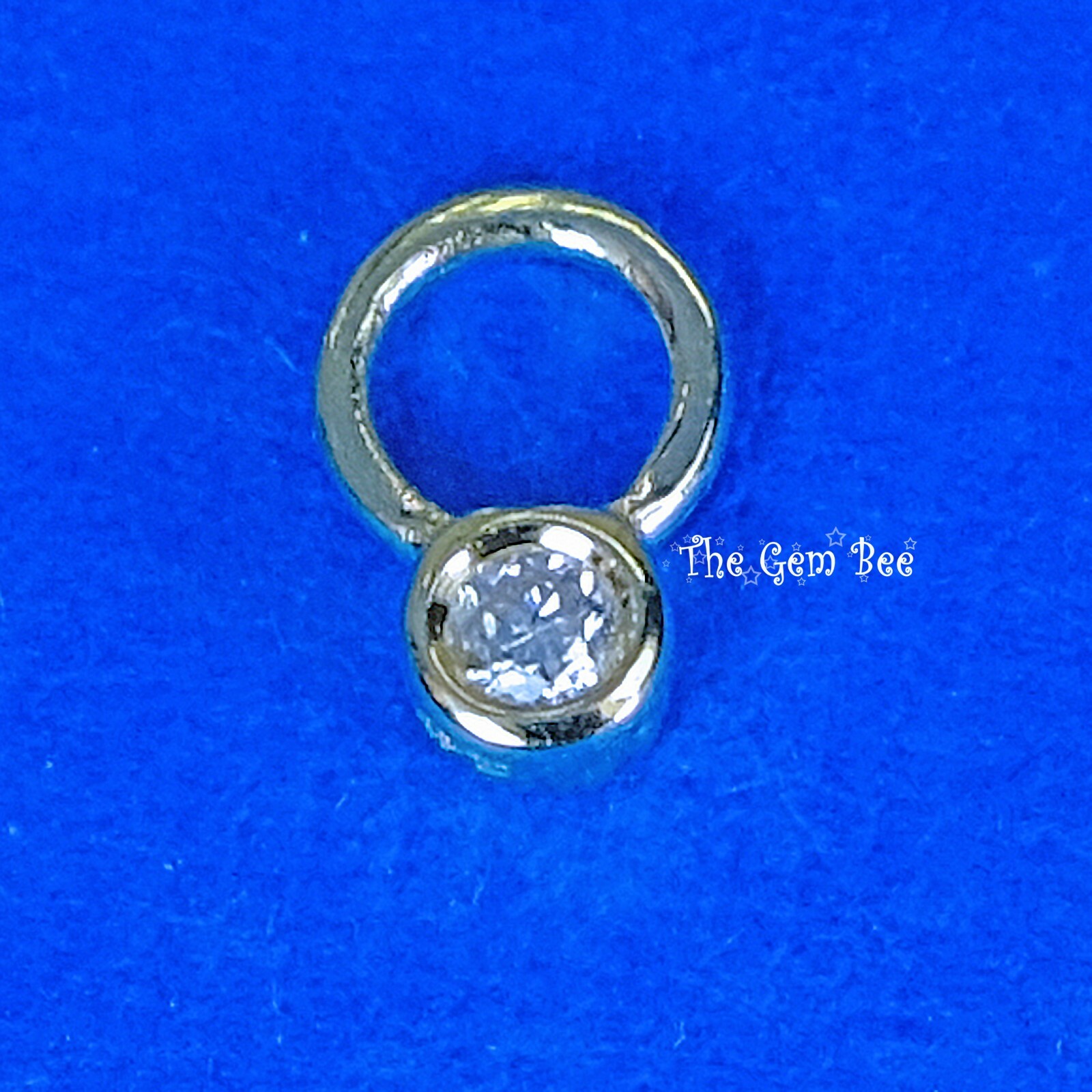 0.02 Carat 14k Solid Yellow Gold Full Brilliant Cut Diamond Bezel Charm Pendant