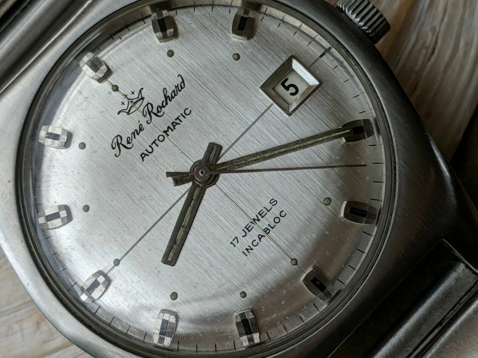 Vintage 1970’s Yema Rene Rochard French Wristmaster w/Warm Patina,All SS Case