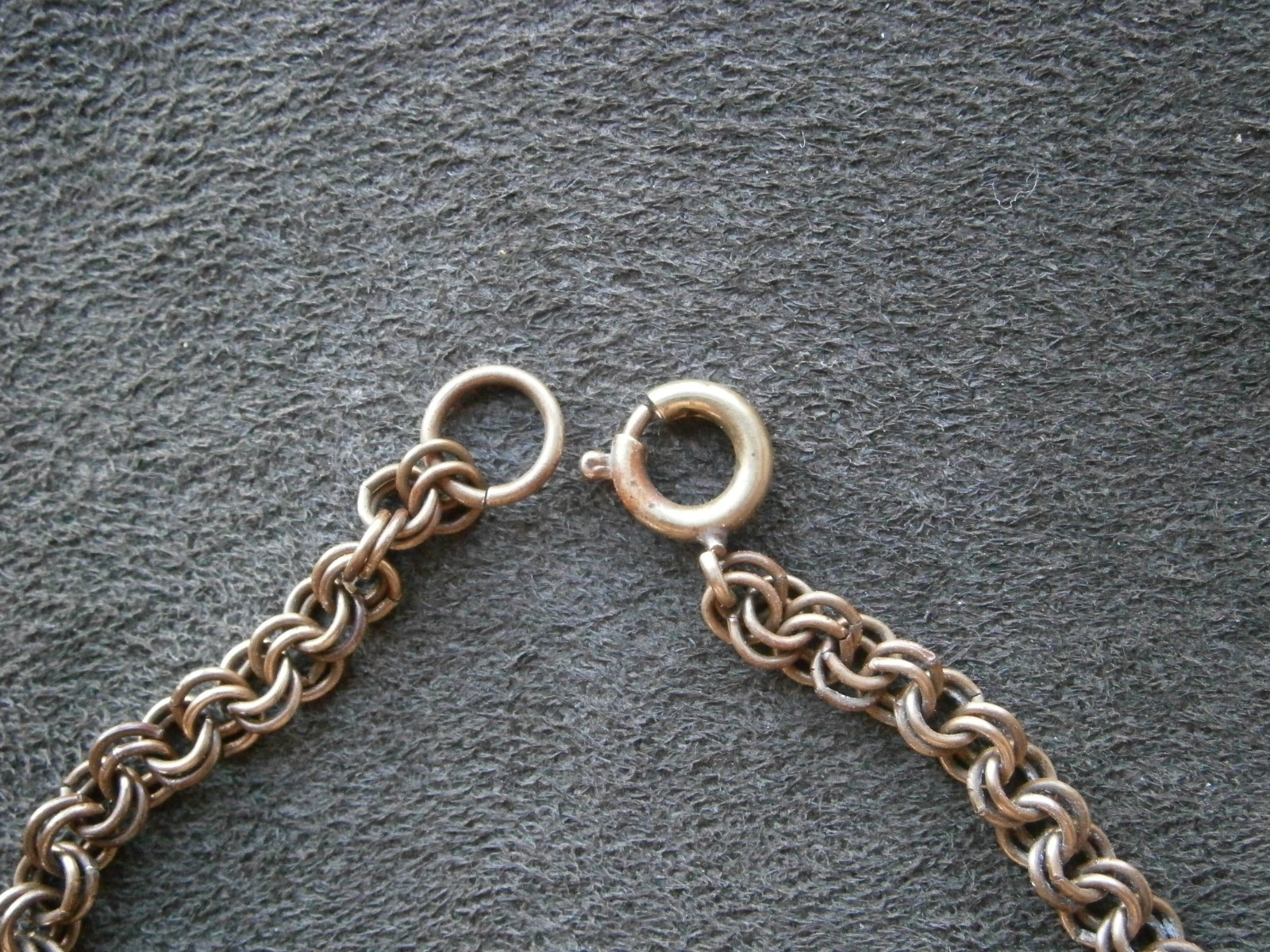 Honey Gold-Colored Double Link Antique Bracelet 7.25″ ~ 6.0g