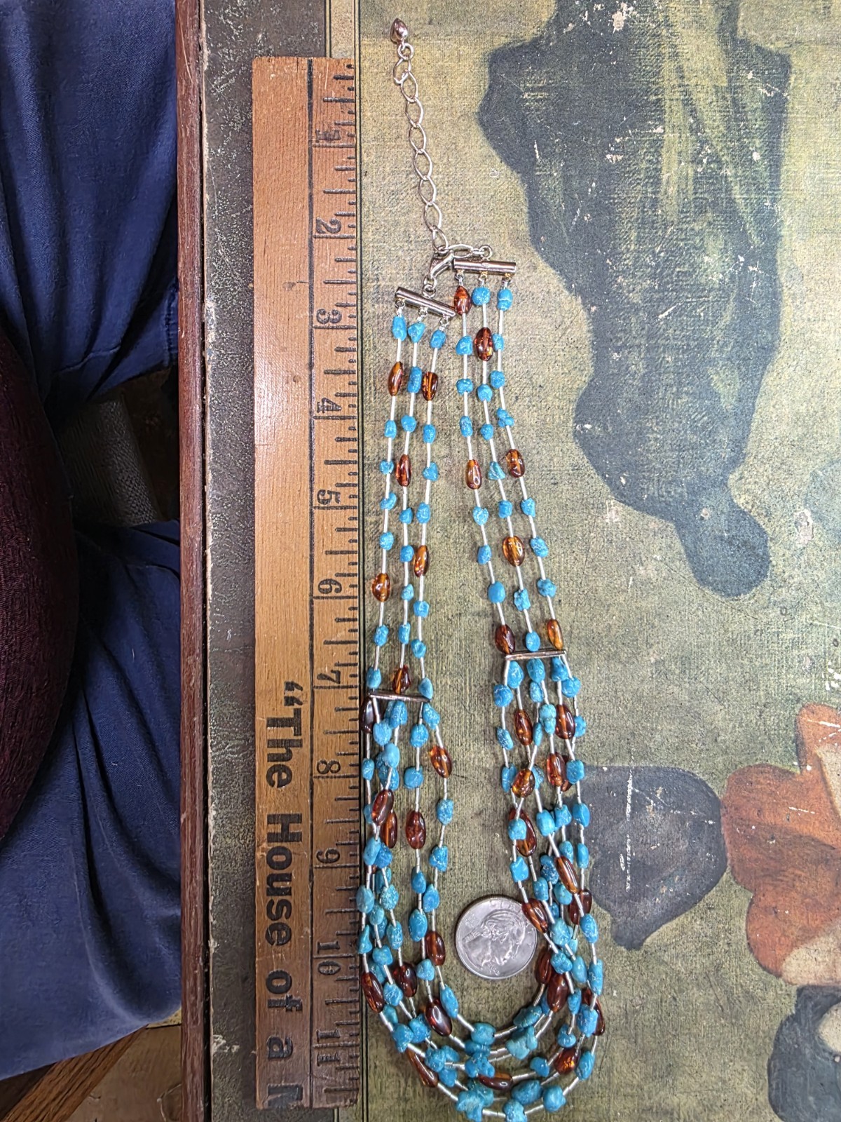 Jay King DTR Sterling Silver, Amber & Turquoise Multistrand Waterfall Necklace78