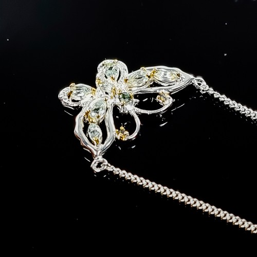 NEW Jewellery Natural Blue Topaz Necklace 925 Sterling Silver 17.75″/N25728