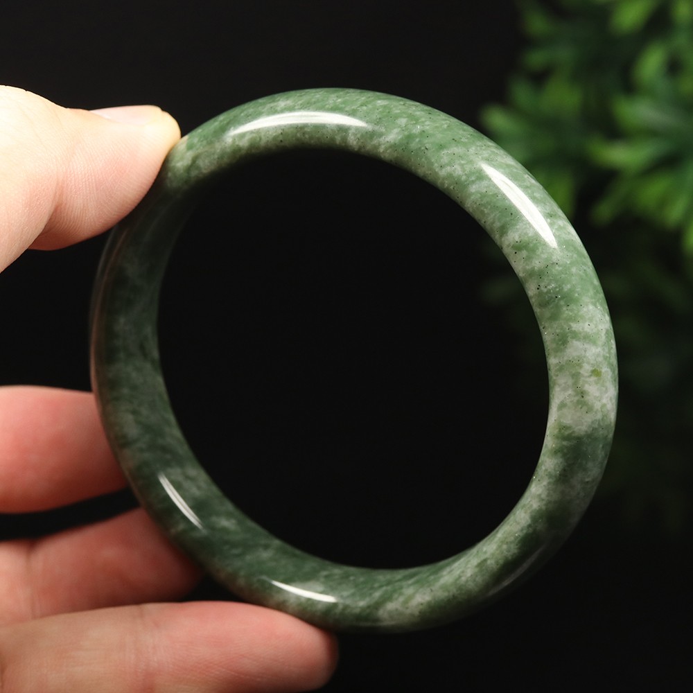 62mm Grade A 100% Natural Green Jade Bangle Bracelet Chinese Guizhou Jade V0888