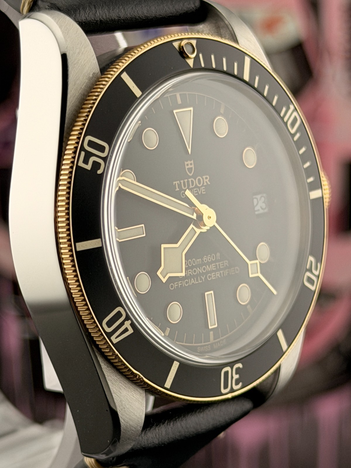 2020 Tudor Black Bay 41mm Steel Gold S&G Leather Strap Watch 79733N B+P