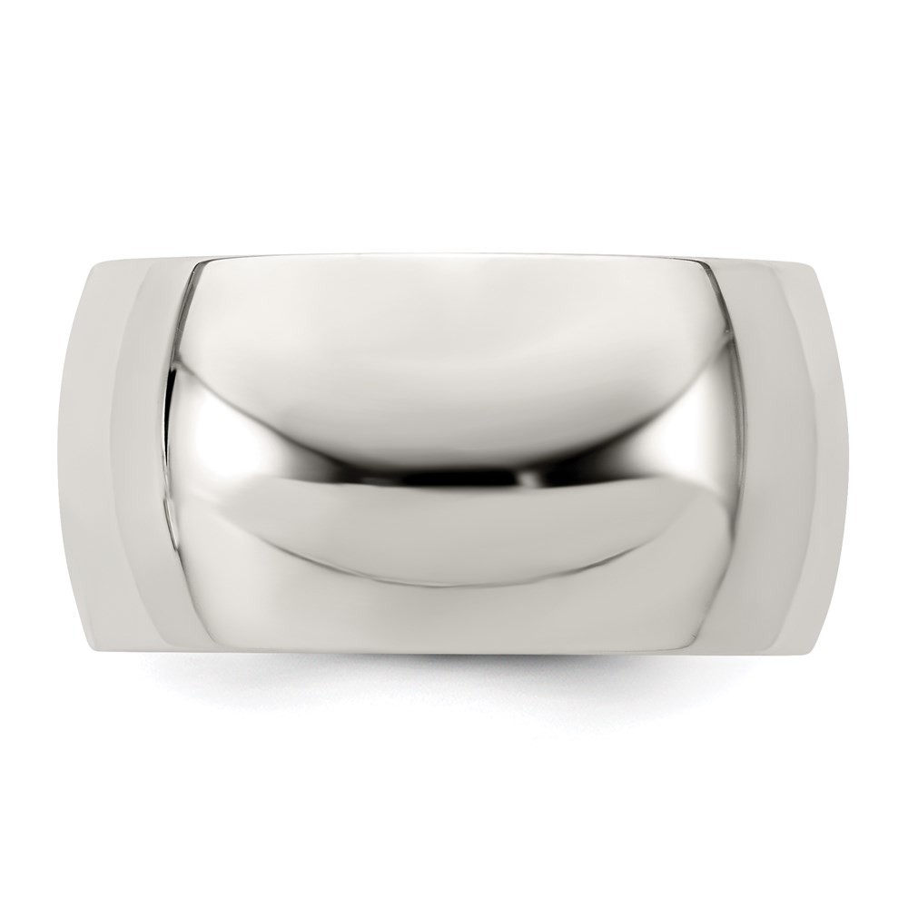 Sterling Silver 10mm Half Round Band Ring Size 10 for Men’s