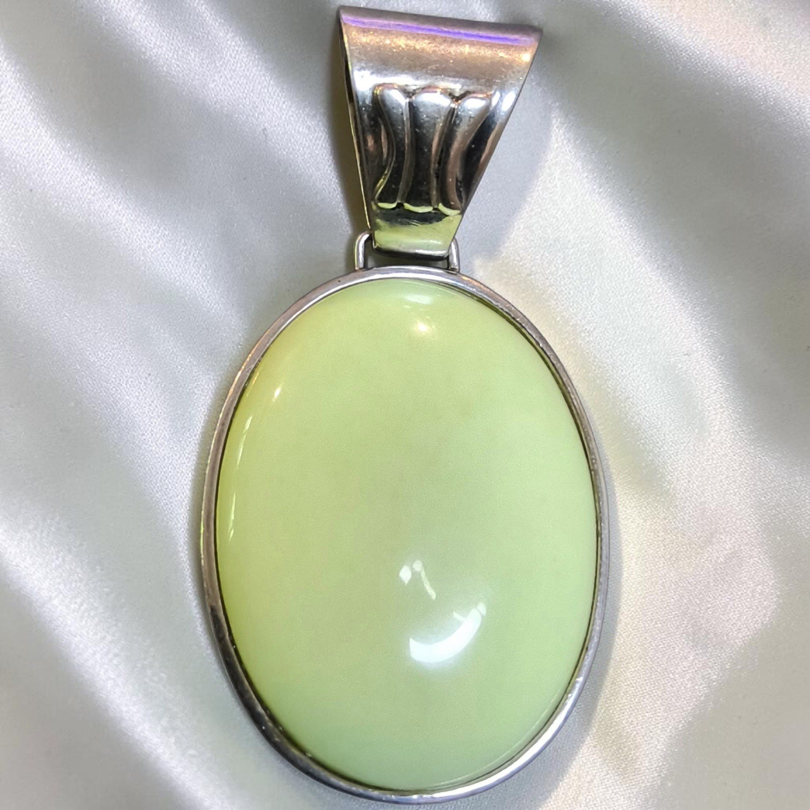 Jay King DRT African Meadow Stone Gaspeite Magnesite Sterling Silver 925 Pendant