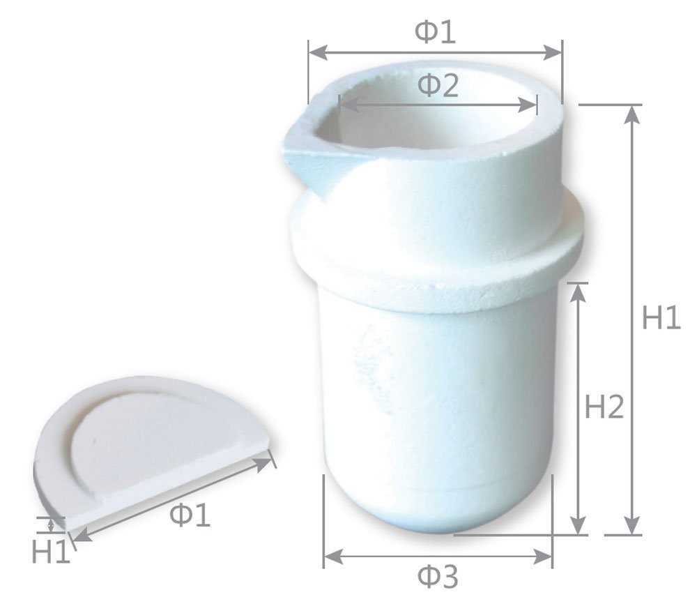 Ceramic Melting Crucible Cup 1kg/2kg/3kg with Cover for Gold Silver Copper Casti