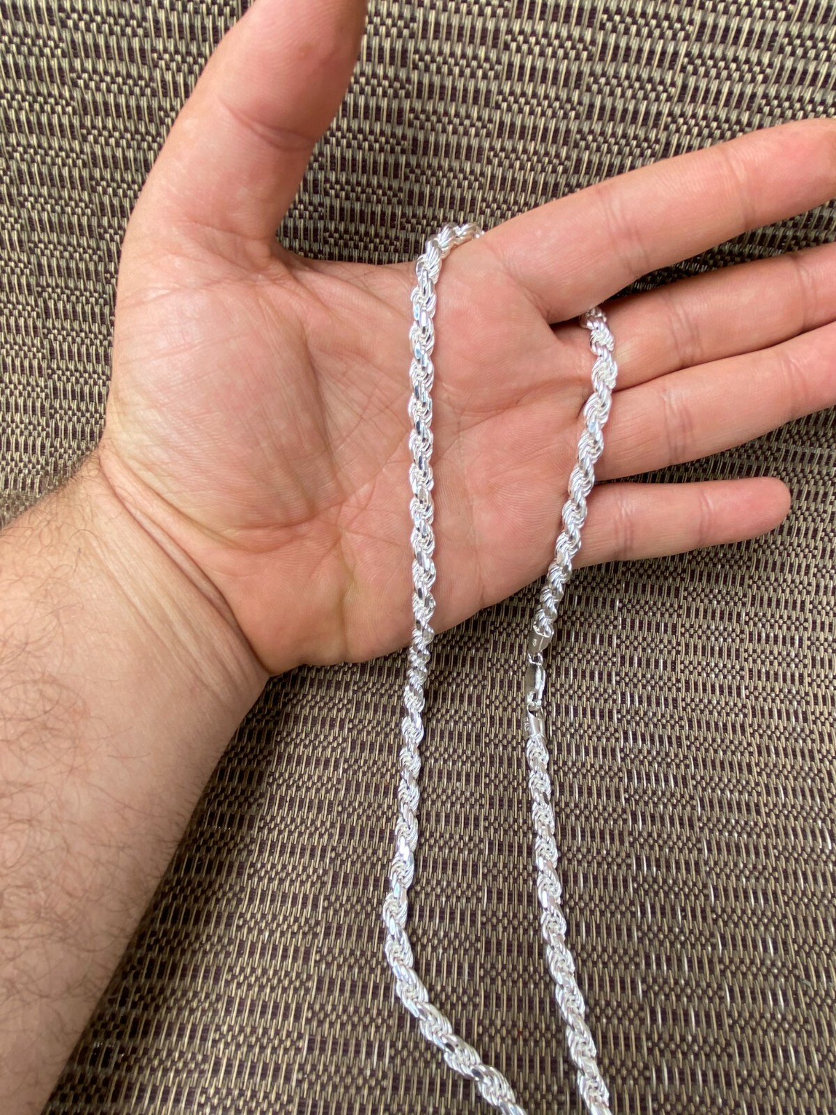 Men’s Rope Chain Real Solid 925 Sterling Silver Necklace 6mm 18″-30″ ITALY MADE