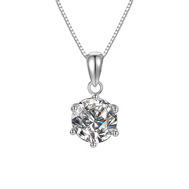 Fine 925 sterling silver 5 Ct VVs1 Moissanite necklace with elegant Pendant Box